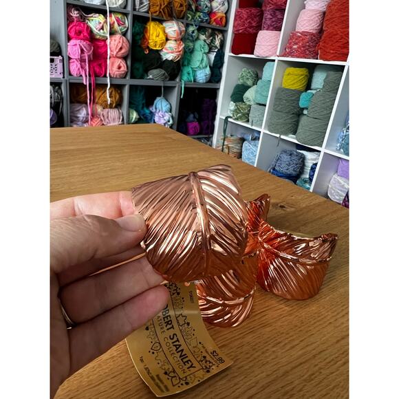 Hobby Lobby Copper Metal Leaf Napkin Rings Fall Decor Table Top - Picture 3 of 3